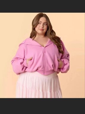Blogilates Marshmallow Pink Zip-Up Hoodie Jacket